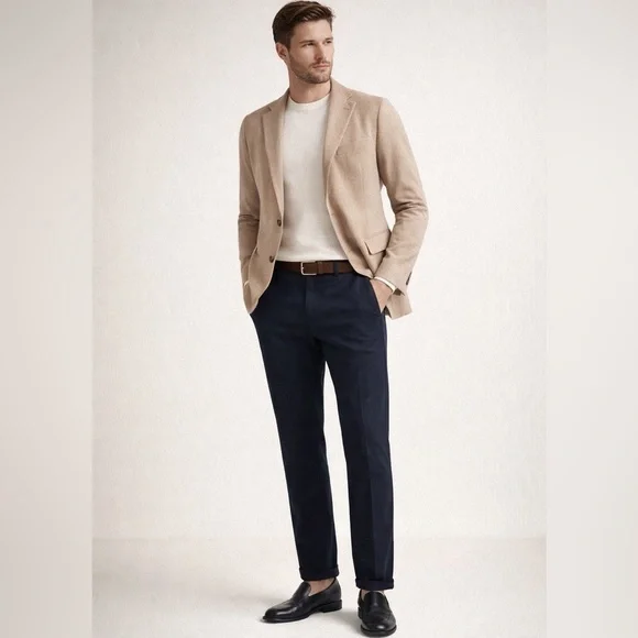 TED BAKER London Navy Cotton Blend Volvek Classic Trouser Pants Career Size 33R - Picture 2 of 16